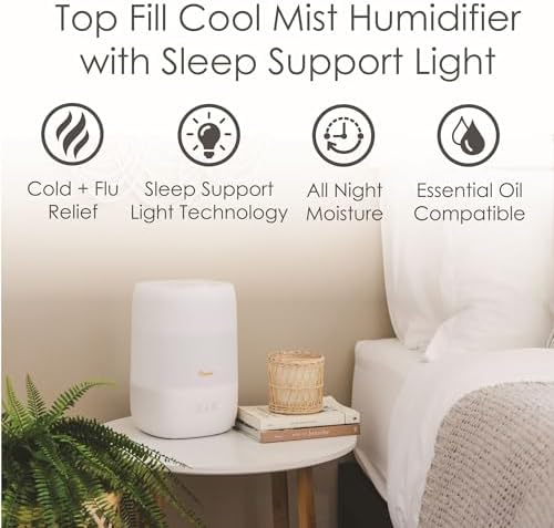 Crane Ultra-Quiet 3-in-1 Humidifier for Baby with Essential Oil Tray, 7-Color Sleep Light, 1 Gallon Top-Fill Tank, Ideal for Bedroom - Image 3