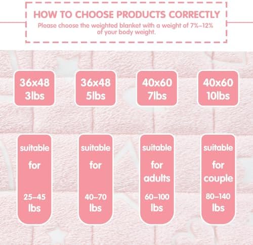 yescool Weighted Blanket 10 Pounds Weighted Lap Blanket, Pink Glow in The Dark Heart Twin Blanket, Warm Minky Weighted Throw Blanket Gifts for 80-110lbs, 40"x60" - Image 5