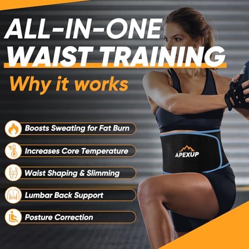 APEXUP Waist Trainer for Women Lower Belly Fat, Men Sweat Band, Stomach Wrap, Waist Trimmer with Removable Lumbar Support - Image 7