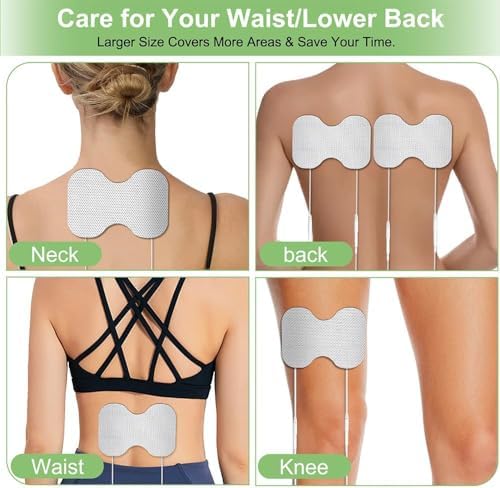 Tens Unit Electrode Pads Large 4X6" for Lower Back Shoulders Neck & Knees, Reusable TENS Unit Pads Compatible with 7000 & AUVON TENS, FDA 510(k) Cleared SM Electrodes, 2mm Pin Connector- 6 Pcs - Image 2