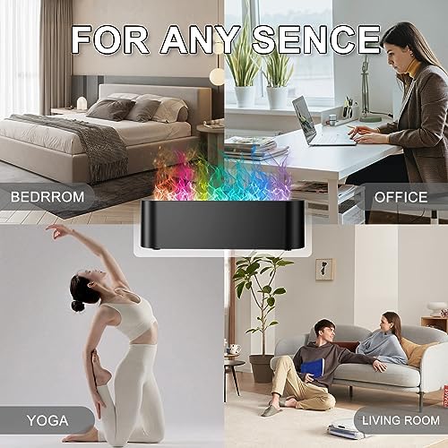 Colorful Flame Fire Diffuser Humidifier, Ultra-Quiet Aroma Essential Oils Aromatherapy Diffusers for Large Room, Bedroom, Office (Timeable, Waterless Auto off-150ml) - Image 4