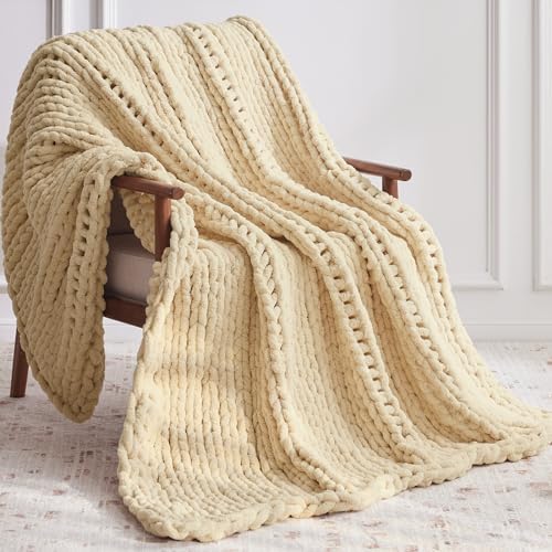 Negwoo Chunky Knit Throw Blanket, Knitted Throw Chenille Yarn, 80"*90" by Unknown