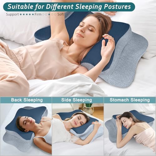 CHxxy Cervical Neck Pillow for Pain Relief Sleeping, Memory Foam Pillows - Image 2