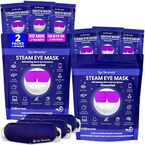 Eye Serenity Steam Eye Mask, Heated Eye Mask Fast Relief for Stye Unscented by LureEssentials