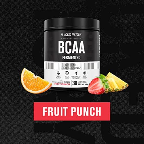 Jacked Factory BCAA Powder (Fermented) - 6g Branched Chain Essential Amino Acid Supplement for Improved Muscle Recovery, Reduced Fatigue, Increased Strength, Muscle Growth - 30 Servings, Fruit Punch - Image 2