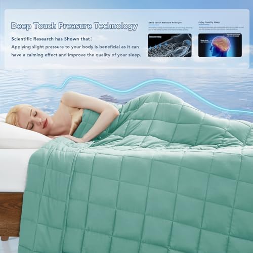 Topcee Weighted Blanket for Adults (15 lbs, 48" x 72") Twin Size Soft Cooling Heavy Blanket Sleeping, Apply to 130-160 lbs Body, Thick Breathable Blanket with Glass Bead, Easy Care - Image 3