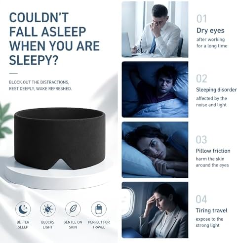 Cooling Gel Sleep Mask, Blackout Eye Mask, Side Sleepers, Men Women - Image 2