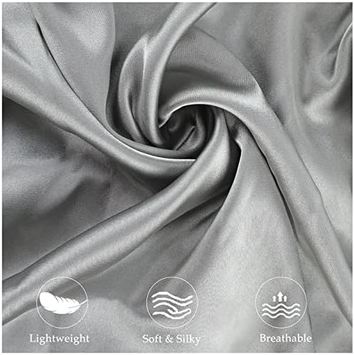 2 Pack Satin Pillowcase for Zelimun Cervical Pillow, Contour Pillow Case Cover, Smooth & Soft Pillowcase Cover with Zipper （Grey） - Image 3