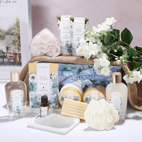 Spa Luxetique Gift Basket for Women,12pcs Jasmine Relaxing Gifts for Women - Image 2