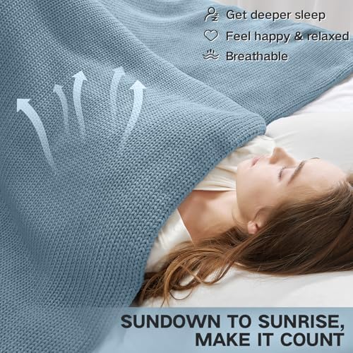 Guohaoi Knitted Weighted Blanket for Adults, 48"x72" 15lbs Full/Queen Size - Image 6