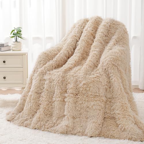 Wemore Weighted Blanket for Adult 60"x80" 15lbs Soft Long Plush Queen Khaki by WemoreDirect