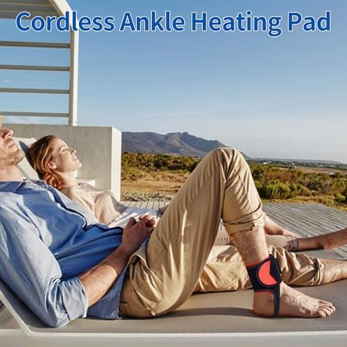 Cordless Ankle Heating Pad, Red Light Ankle Massager for Pain Relief, Foot Heating Pad for Left Right Feet, with Adjustable Vibration and Heat Settings - Image 5