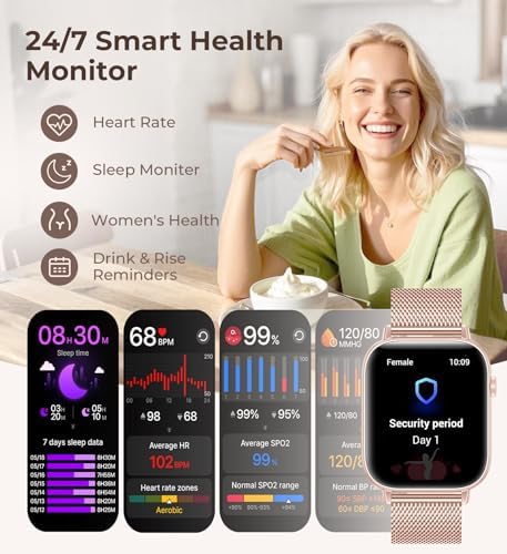 Iaret Smart Watch for Women, 1.83" HD Fitness Tracker with 4 Bands, Answer/Make Calls, Heart Rate/Sleep/SpO2/Step Tracking, 100+ Sport Modes, Android/iPhone Compatible Gift (White) - Image 4