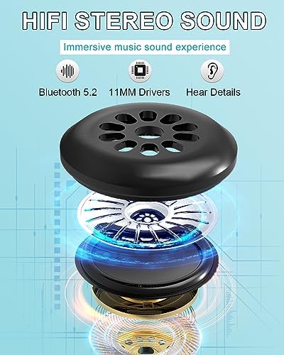 Sleep Mask with Bluetooth Headphones,LC-dolida Sleep Headphones Bluetooth Sleep Mask 3D Sleeping Headphones for Side Sleepers Best Gift and Travel Essential (Blue) - Image 6