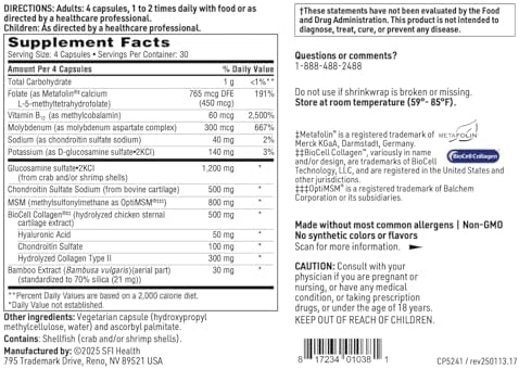 Klaire Labs SFI Health Joint Support Formula, 120 Capsules - Image 5
