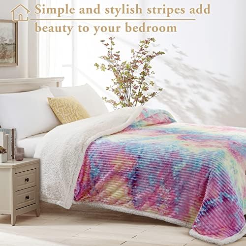 LBRO2M Sherpa Fleece Bed Blanket Super Soft Plush Warm Throw Queen 90"X90" - Image 2