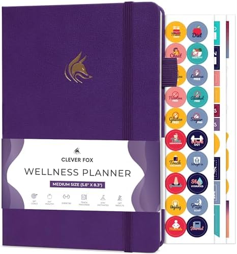 Clever Fox Wellness Planner & Food Journal for Weight Loss, A5 Purple by CleverFox