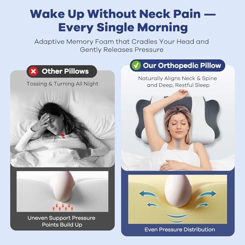 DONAMA Cervical Pillow for Neck Pain, Ergonomic Memory Foam Contour Pillow - Image 4