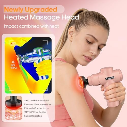 AERLANG Birthday Gifts for Women Massage Gun with Heat deep Tissue Pink - Image 2