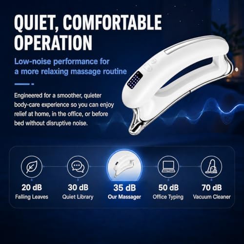 Electric Body Sculpt Massager, Portable Massage Tool with Soothing Heat & Adjustable Vibration, 5 Intensity Levels, Ergonomic for Neck, Shoulder, Back, Waist, Leg Relaxation(White) - Image 7