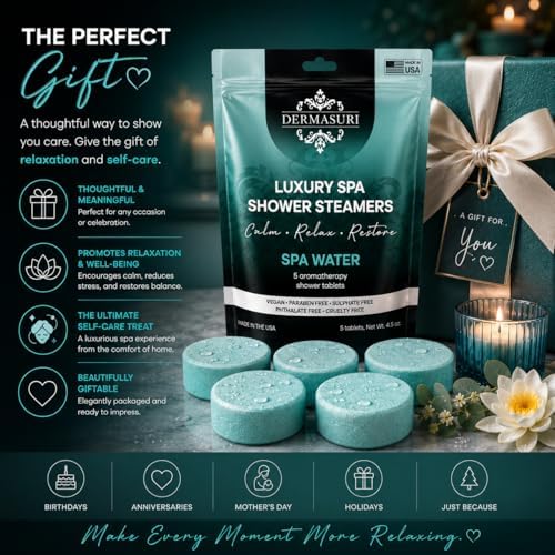 Dermasuri Shower Steamers Aromatherapy, Spa Water Shower Tablets - Image 6