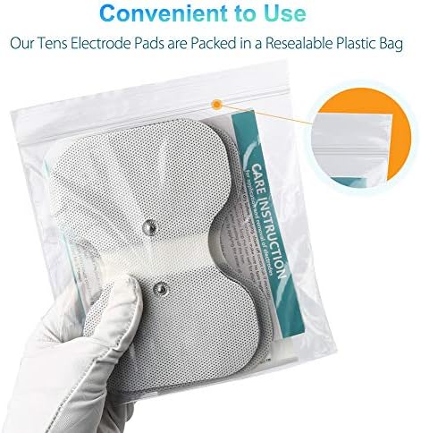 LotFancy TENS Unit Pads 4.3” X 6”, 4Pcs Snap Electrode Pads Large, Butterfly Shape, Reusable, Self-Adhesive - Image 6