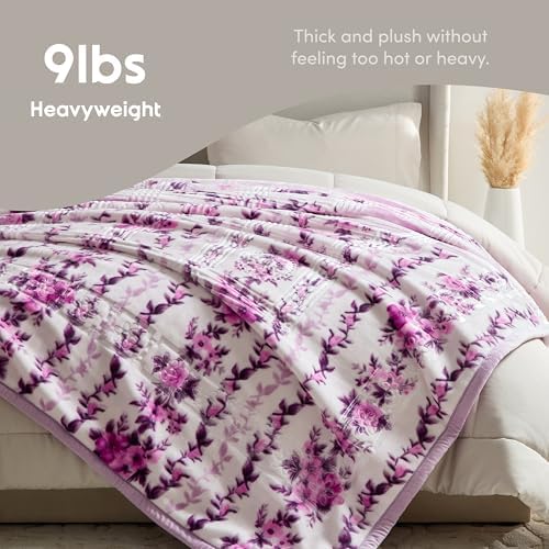 Nestl Korean Mink Blanket Queen Size - 9 Lbs Velvet Fleece Korean Blanket - 2 Ply Warm & Thick Winter Blanket - Wrinkle & Fade Resistant - 79 x 94 Inches (Lavender) - Image 4