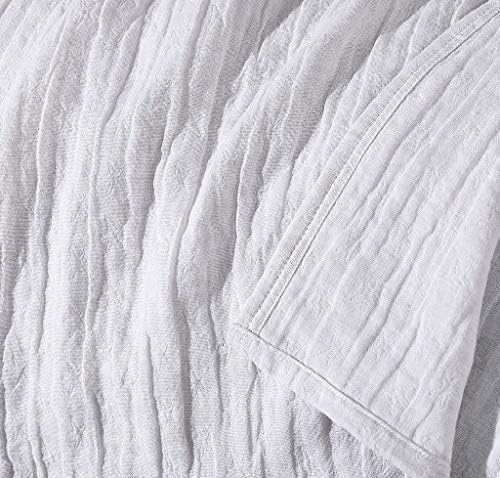Sterling Creek Dawson Star Muslin Cotton Blanket Three Layers Lightweight Breathable Gauzy Blanket for Adults, All Season (Throw, White) - Image 5