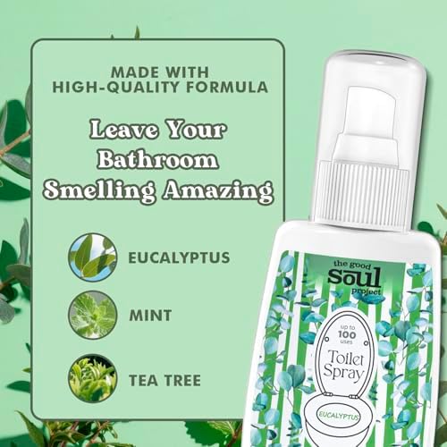 THE GOOD SOUL PROJECT Toilet Spray, Eucalyptus, Bathroom Odor Deodorizer, 2Oz Each Travel Size Air Freshener, 2 Count - Image 2