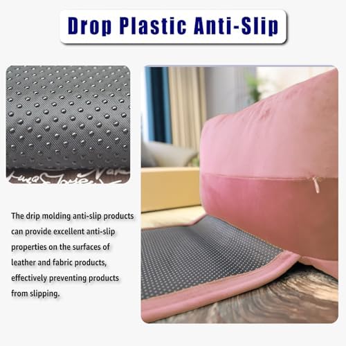 Velvet Recliner Head Pillow with Non-Slip Base - Adjustable Neck Support for Pain Relief in Home, Office and Travel (Pink) - Image 3