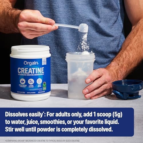 Orgain 5g Creatine Monohydrate Micronized Powder, Unflavored, 100 Servings - Image 5
