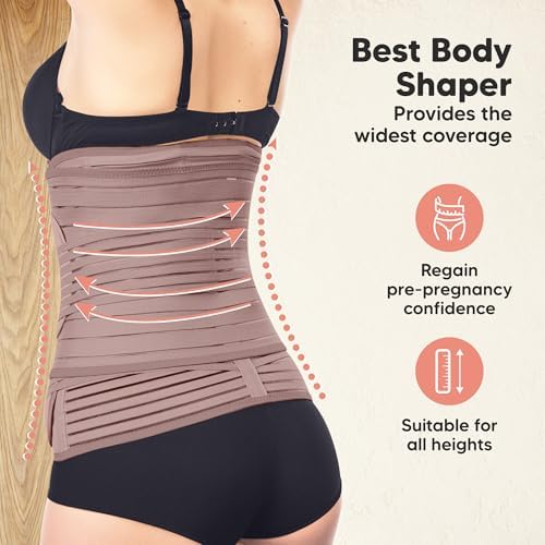 3 in 1 Postpartum Belly Support Recovery Wrap Band (Dusty Plum, M/L) - Image 6