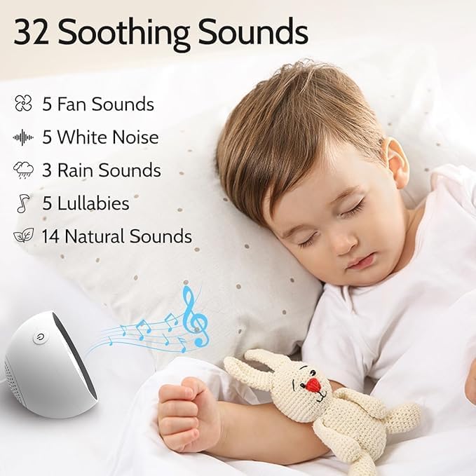 White Noise Machine Sound Machine for Sleeping Pink Brown Noise Machine with 32 Soothing Sounds Sleep Machine for Baby Kid Adults 36 Vol Levels 4 Timer Sound Healing Machine - Image 2