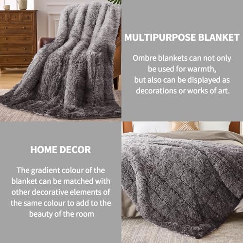 yescool Weighted Blanket for Adults (15 lbs, 60" x 80", Smoke Gray) Heavy Blanket for Sleeping Perfect for 140-160 lbs, Queen Size Faux Fur Blanket with Premium Glass Bead, Machine Washable - Image 6