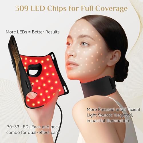 Red Light Therapy for Face Mask,led Red & INR light Treatment Wrinkles Acne - Image 5