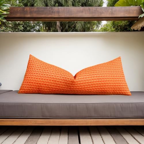 Kevin Textile Outdoor Waterproof 14”x36” Pillow Cover 1 Pack, Orange - Image 6