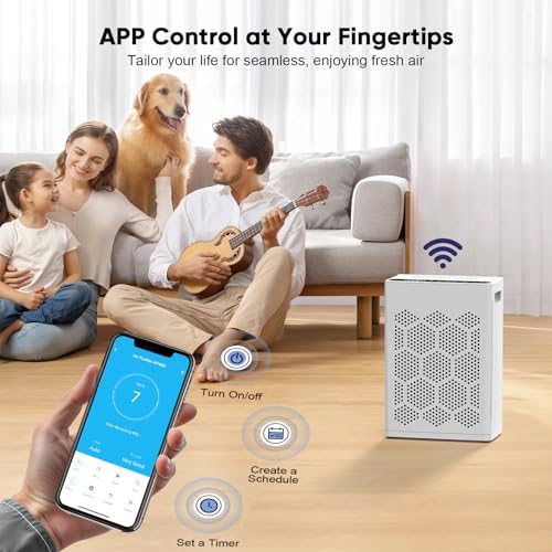 DAYETTE Air Purifiers for Home Large Room Up to 2400 Ft² with Fragrance, Smart WiFi Alexa Control,Auto Mode, HEPA 14 Air Purifier with Washable Prefilter for Bedroom, Dorm Room, Pets, Office - Image 2