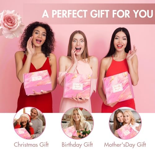 12 Piece Spa Gifts Set for Women, Self Care Gift Basket for Mom Wife Her, Relaxing Gifts with Eye Mask, Water Bottle, Bath Bombs, Aromatherapy for Valentines Day, Birthday, Christmas (Rose) - Image 5