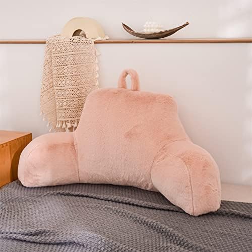 Aimuan Reading Pillow Bed Rest Wedge Large Adult Backrest Pillow with Arms Back Support for Sitting Up in Bed Cushion Incline Rest Sleeping Snoring Pillow, (Large, Blush) - Image 6