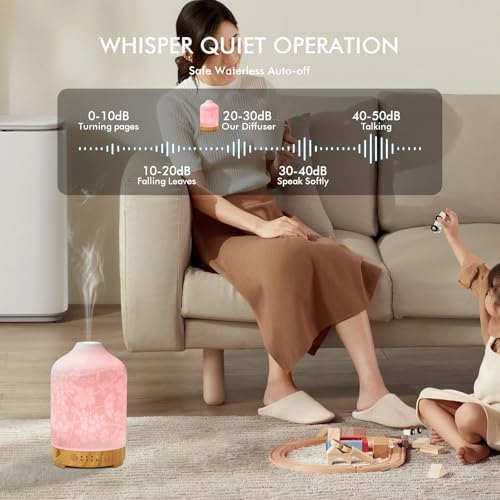 Essential Oil Diffuser Diffuser -Aromatherapy Diffuser for Essential Oils with Timer and 7 Colors LED Light Ultrasonic Diffuser with Auto Shut-Off, Home Office Decor&Gift (Blossom-150ml) - Image 4
