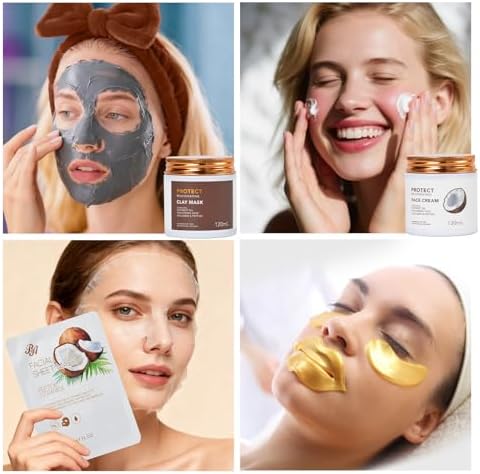 Gifts for Women, 32 Pcs Coconut Hydrating Face Skin Care Kit, Spa Basket - Image 3