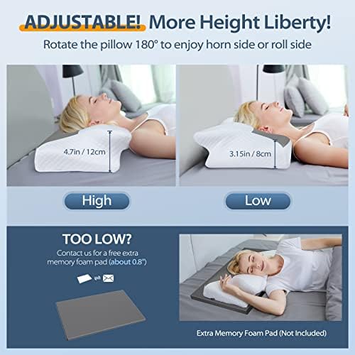 HOMCA Cervical Pillow, Ergonomic Memory Foam Neck Pillow for Pain Relief - Image 3