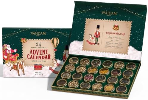 VAHDAM Advent Calendar 2026 | 24 Unique Loose Leaf Teas in Premium Caddies by Unknown