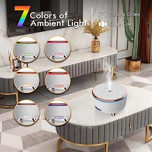 Diffusers for Essential Oils Large Room, 500ml Aromatherapy Diffuser Cool Mist Humidifier with Remote Control,7 Colors Lights & 6 Mist Mode Waterless Auto Off for Women Office Home - Image 3