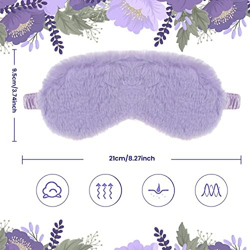 RAYNAG 4 Pack Plush Eye Mask Soft Sleeping Blindfold Eye Cover for Sleepover Gift Birthday Party Favors, Comfortable Silky Fabric on the Back, Cozy, Downy and Soft (White) - Image 3