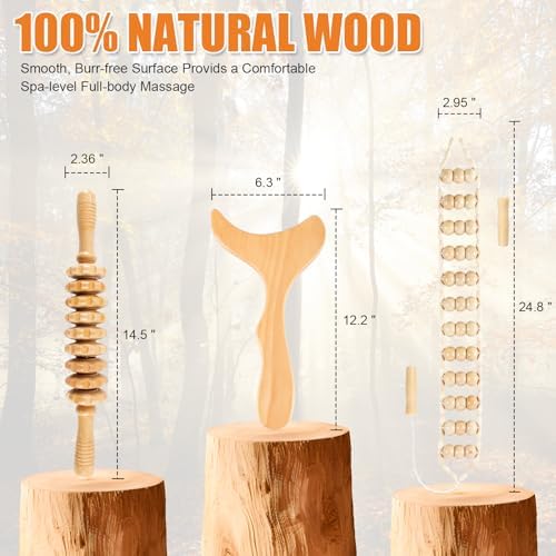 KintKita 3 in 1 Wood Therapy Massage Tool,Wooden Lymphatic Drainage Massager Maderoterapia Kit Professional Body Cellulite Massager for Body Sculpting,Contouring,Relief Muscle,Anti-Cellulite - Image 5