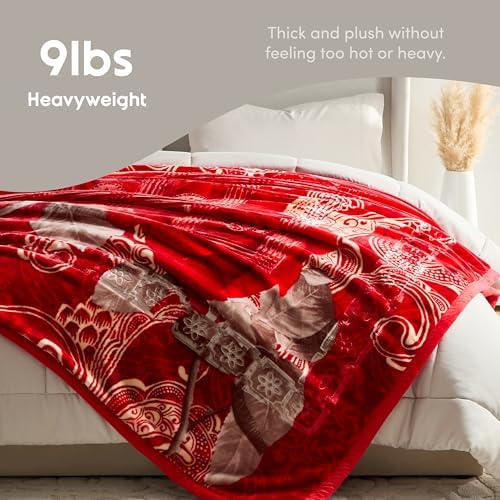 Nestl Korean Mink Blanket Queen Size - 9 Lbs Velvet Fleece Korean Blanket - 2 Ply Warm & Thick Winter Blanket - Wrinkle & Fade Resistant - 79 x 94 Inches (Maroon) - Image 4