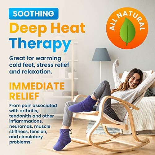 Microwaveable Booties and Feet Warmers - Deep-penetrating heat for relieving foot stiffness, sore muscles and joints, Achilles tendinitis, plantar fasciitis, stress fractures, and circulatory problems - Image 3