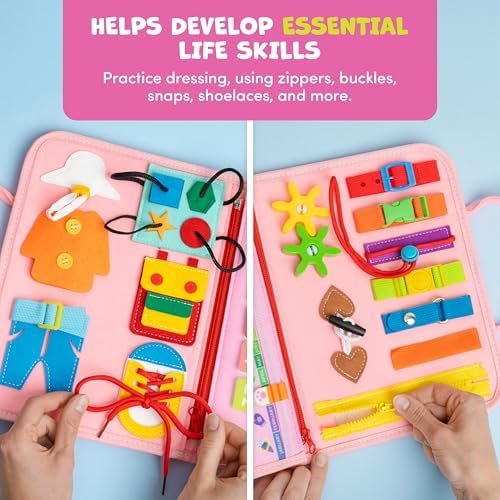Clever Fox Play Busy Book, Toy for Toddlers, Babies & 3+ Year Olds, Pink - Image 4