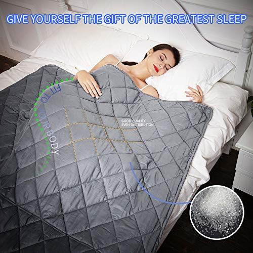 HYPNOSER Adult Weighted Blanket Queen Size (20 lbs, 60''x80'', Grey) | Cooling Heavy Blanket | Breathable Material with Pure Glass Beads - Image 4